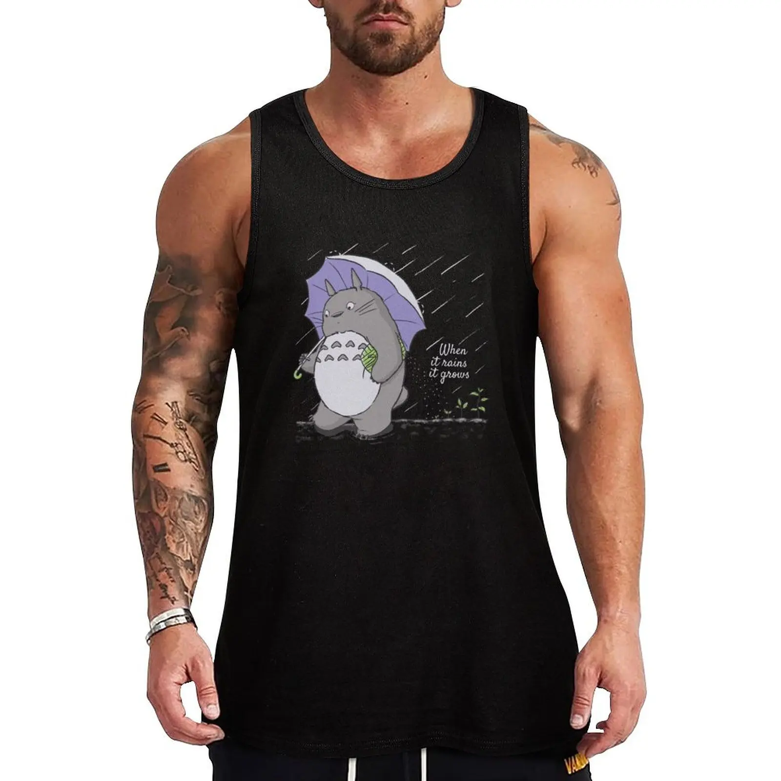 When it rains Tank Top Gym Training Tank Top Quick Dry Athletic Sleeveless