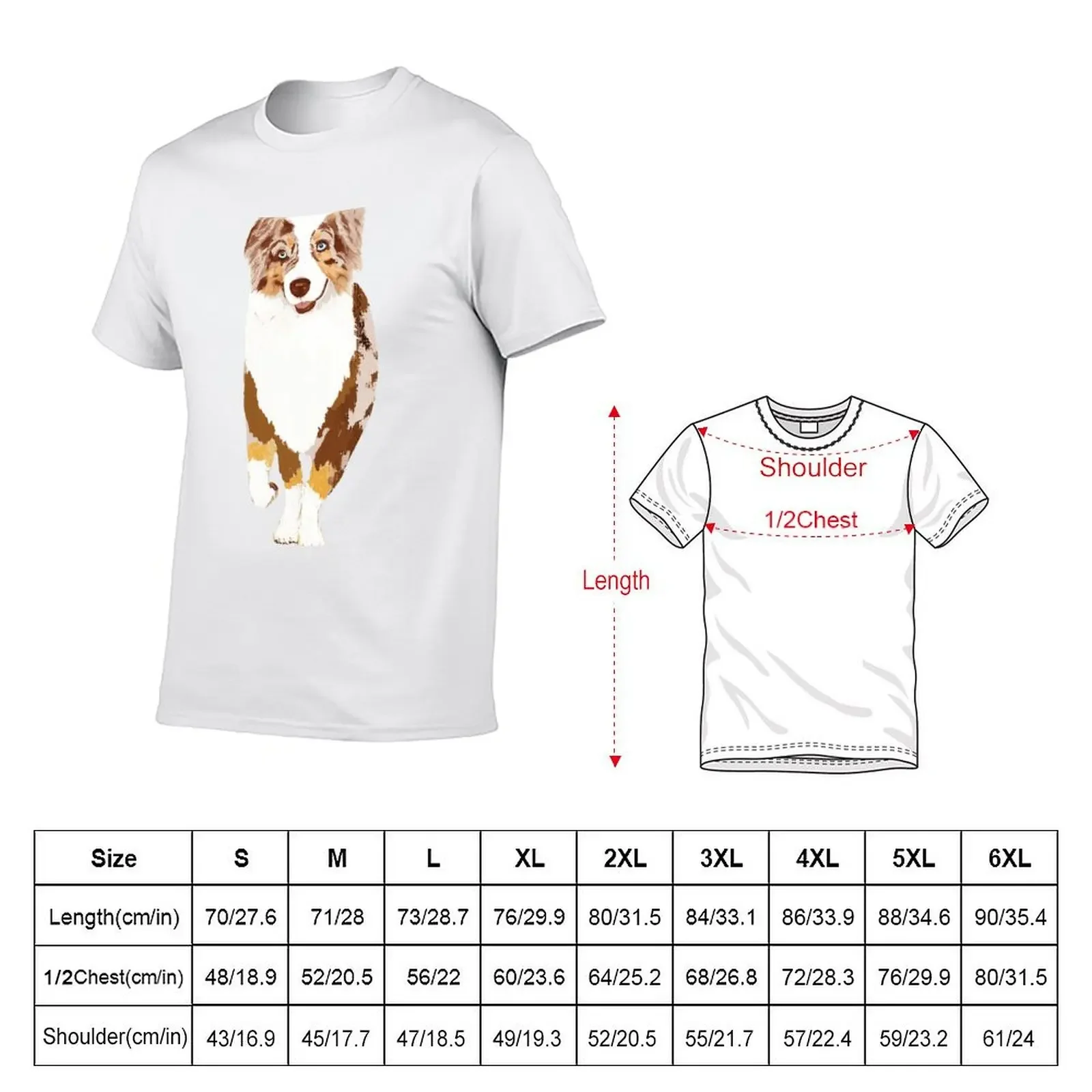 Running Red Merle Australian Shepherd T-Shirt oversizeds graphic shirts cute clothes t shirts for men graphic