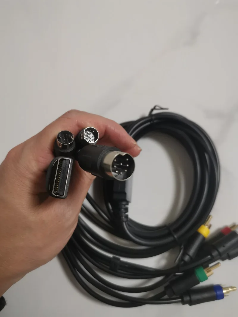 Cable de Monitor de Color de repuesto 4 en 1 RGBS/RGB para consola de juegos MD1/MD2/Saturn/DC Dreamcast, sin cable de componente