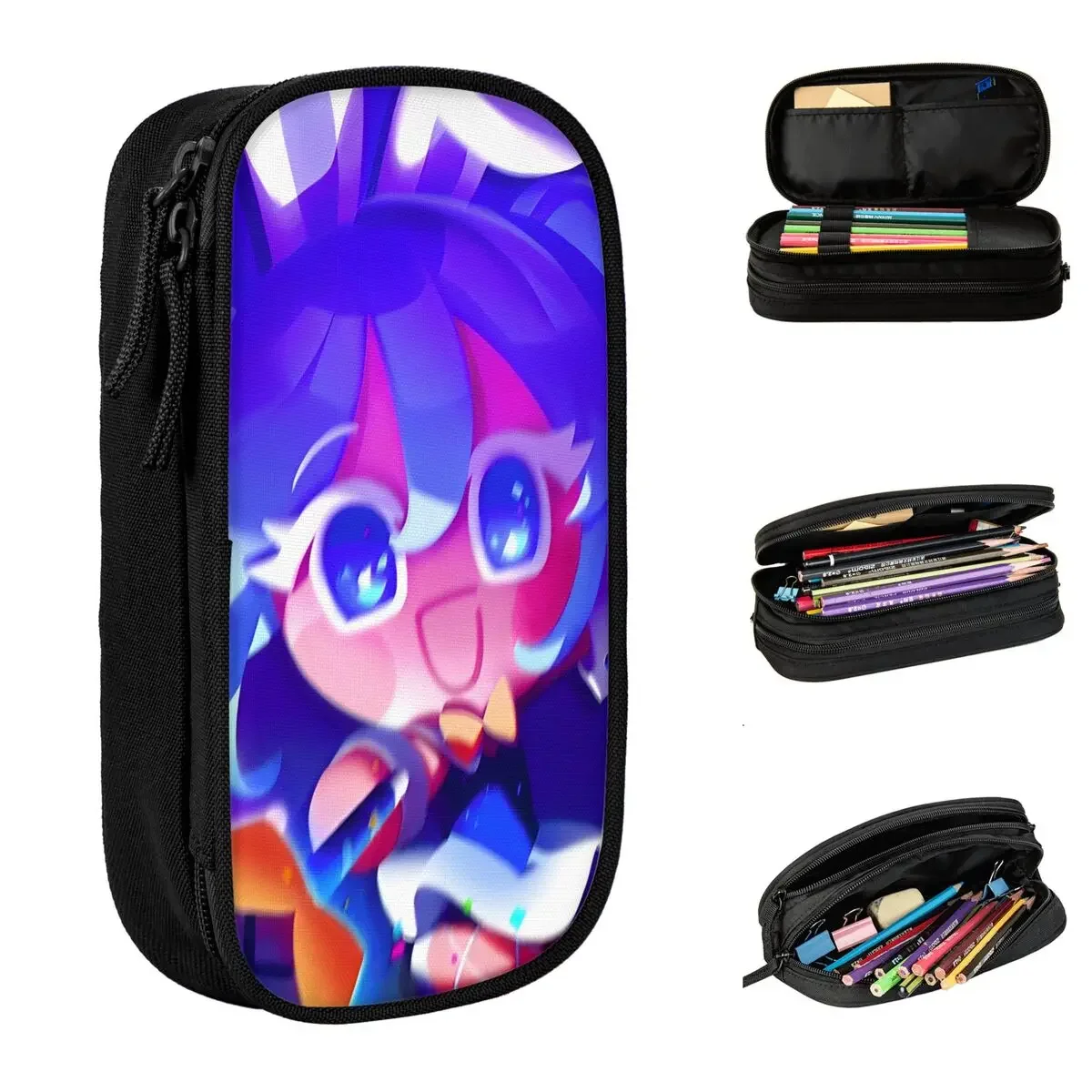 Lovely Magical Soda Pencil Case Cookie Run Kingdom Pencilcases Pen Holder for Student Bags School Supplies Zipper Stationery