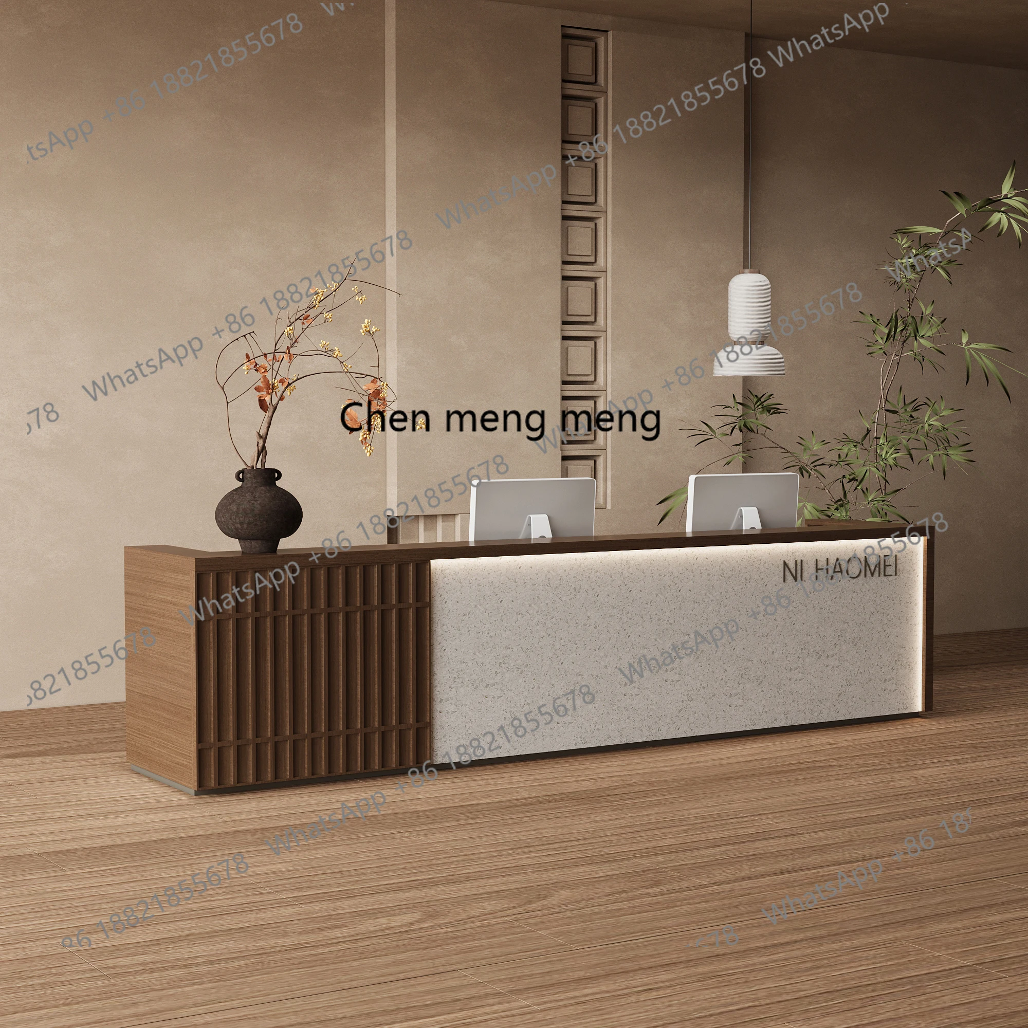 Pagina del checkout del salone di bellezza Bancone del negozio Reception piccola e media Banco reception del caffè