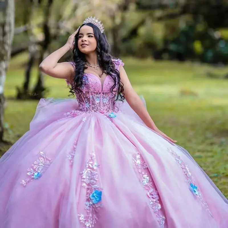 

Customized 2025 Quinceanera Dresses Luxury Bow Pearls Beading Appliques Vestidos De 15 Anos Birthday Party Princess