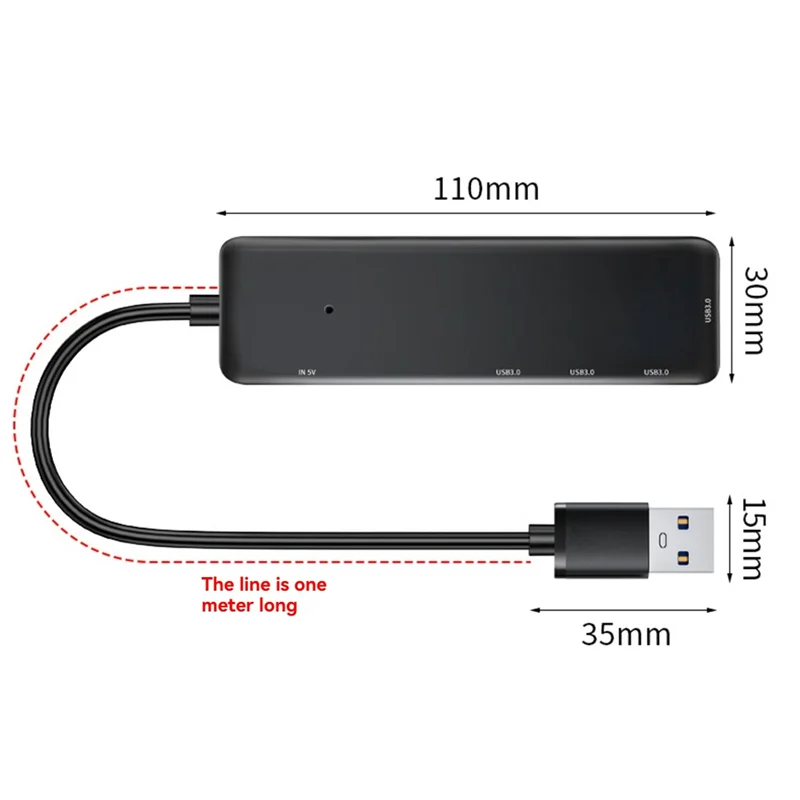 AS95-USB C 3.0 Hub, 5 портов, док-станция, концентратор типа C, 5 Гбит/с, 100 см, адаптер USB 3.0 для ноутбука