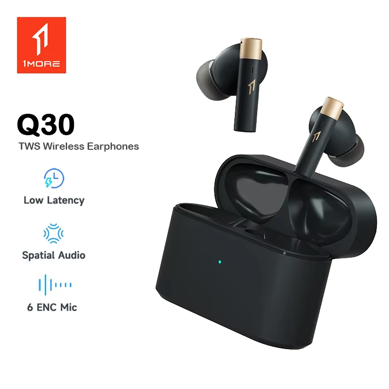 1MORE Q30 EC305 Wireless Bluetooth Earphones Active Noise Canceling Earbuds Low Latency IPX5 Waterproof 30H Playtime