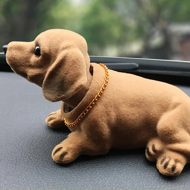 

Doll Nodding Dog Shaking Resin Simulation Car Dog Toy Dashboard Decoration Car Ornament Cute Car Accessories Girls Women