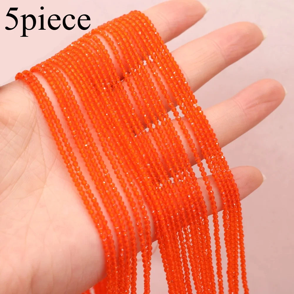 5Pcs 2mm Orange Red Natural Spinel Loose Beads Semi-Precious Stone for DIY Jewelry Making Women Bracelet Necklace Accessories