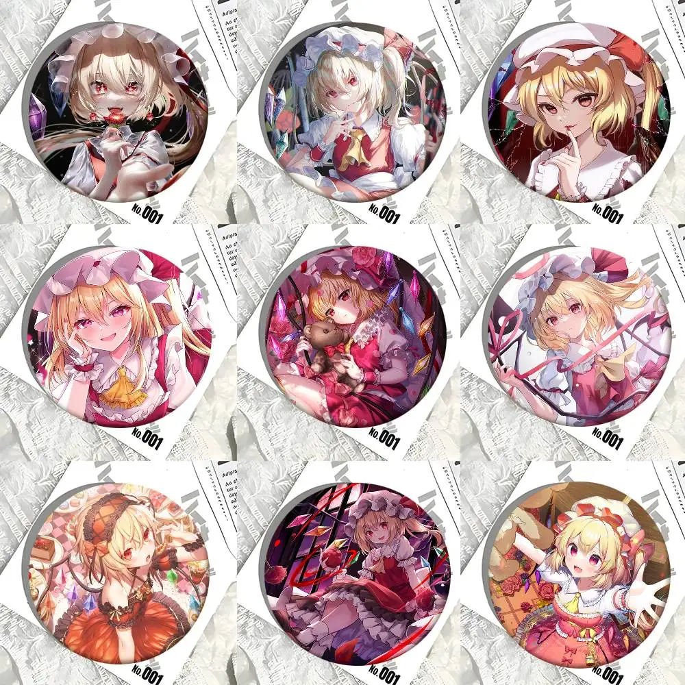 Anime Game Touhou Project Flandre Scarlet Round Badge Lapel Pin Backpack Clothing Jewelry Accessories Gift Brooch