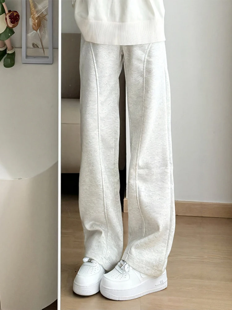 

Повседневные брюки для мужчин, осенне-зимние, на флисовой подкладке, облегающие, расклешенные, в американском спортивном стиле, свободного кроя, молодежные брюки-харланы