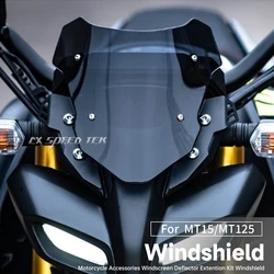 MK For YAMAHA MT15 MT125 125 Mt15 Motorcycle Accessories Windshield Windscreen MT 15  Acrylic Deflector Kit 2019-2022