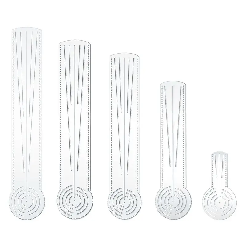 Mandala Ruler Tool 3In1 5 Pcs With Holes- Circle Maker For Dot Art 5 Sizes Straight Dots& Protractor Compass Functionality