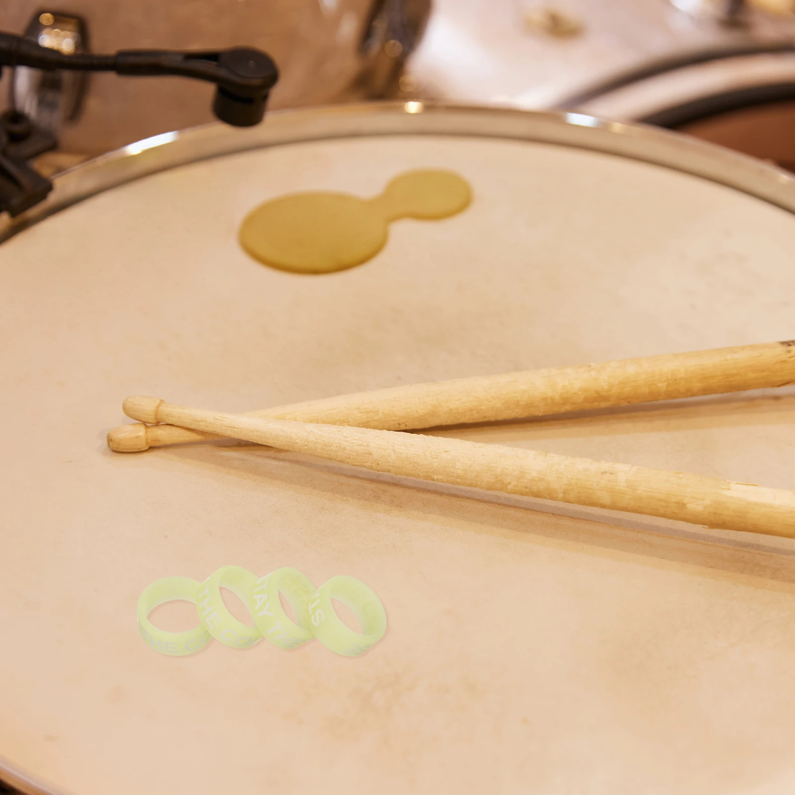 

10pcs Night Glow Drumstick Rings Yellow Silicone Anti-slip Cover Practice Tips Luminous Accessories Caps Musical