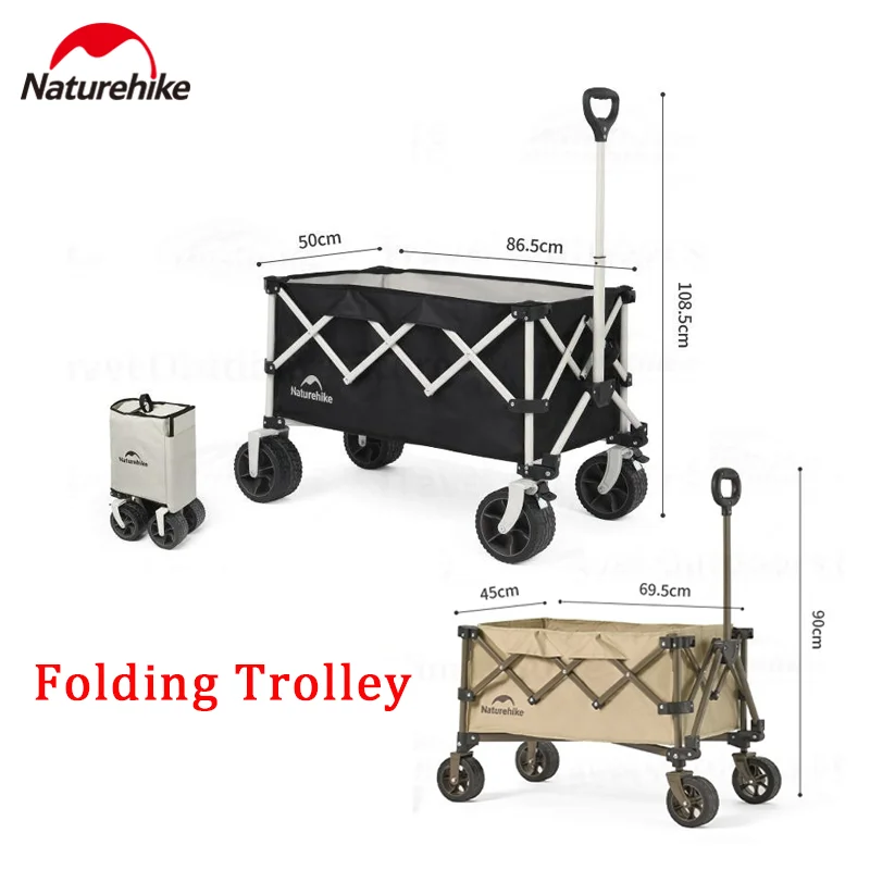 Naturehike Folding Trolley Camping Large Empty Capacity Outdoor All-terrain Gathering Cart Picnic Multifunction Portable Wagon