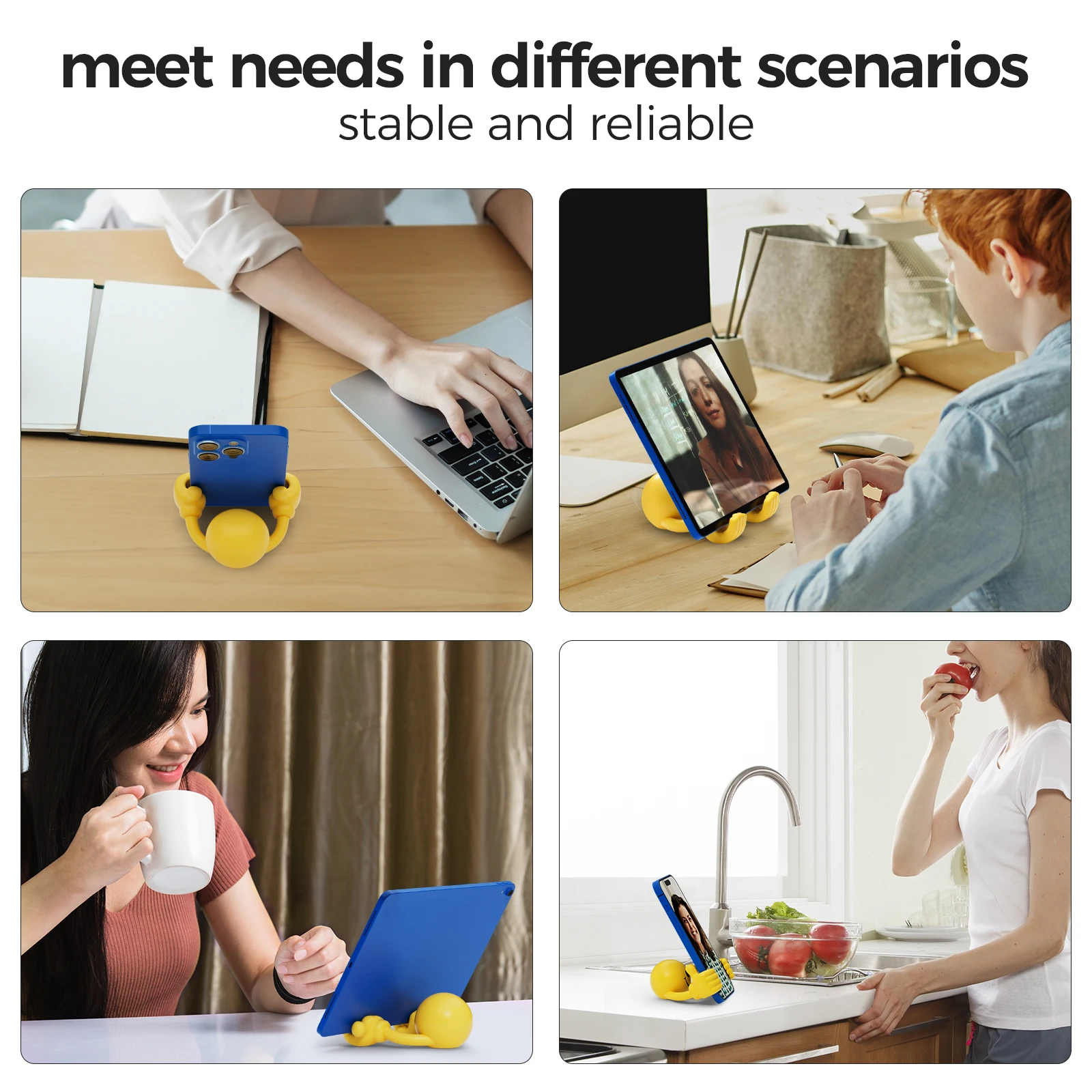 Cartoon Desktop Decor Smiley Rotating Thumb Phone Tablet Stand Creative Plastic Lazy Phone Holder For iPhone Samsung