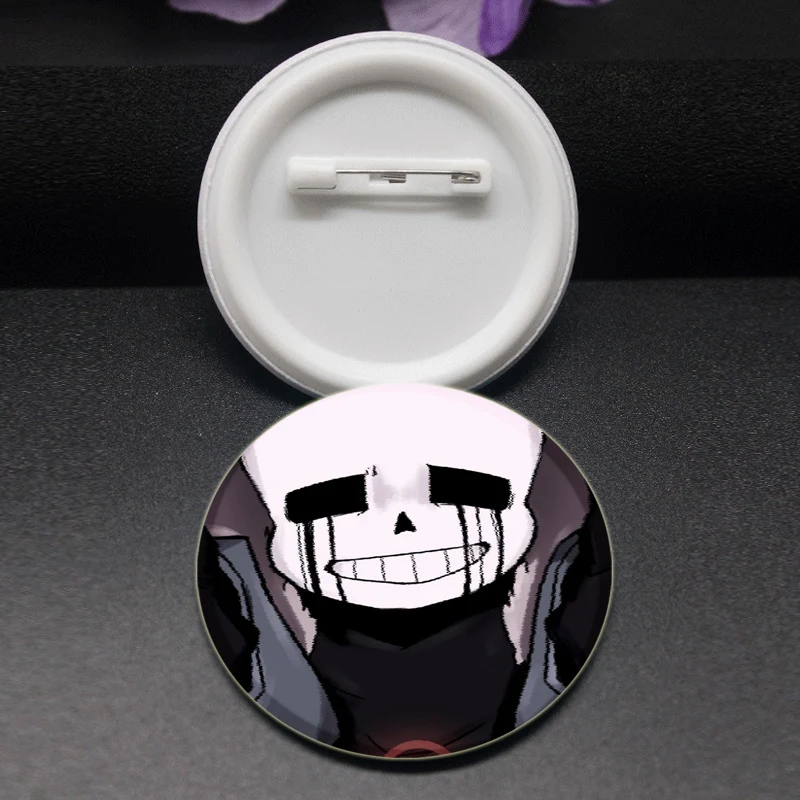 Killer Sans HD Print Brooches for Backpack Anime Figure Pins Cartoon Cosplay Badge Accessories Clothes Decoration Handmade Gift