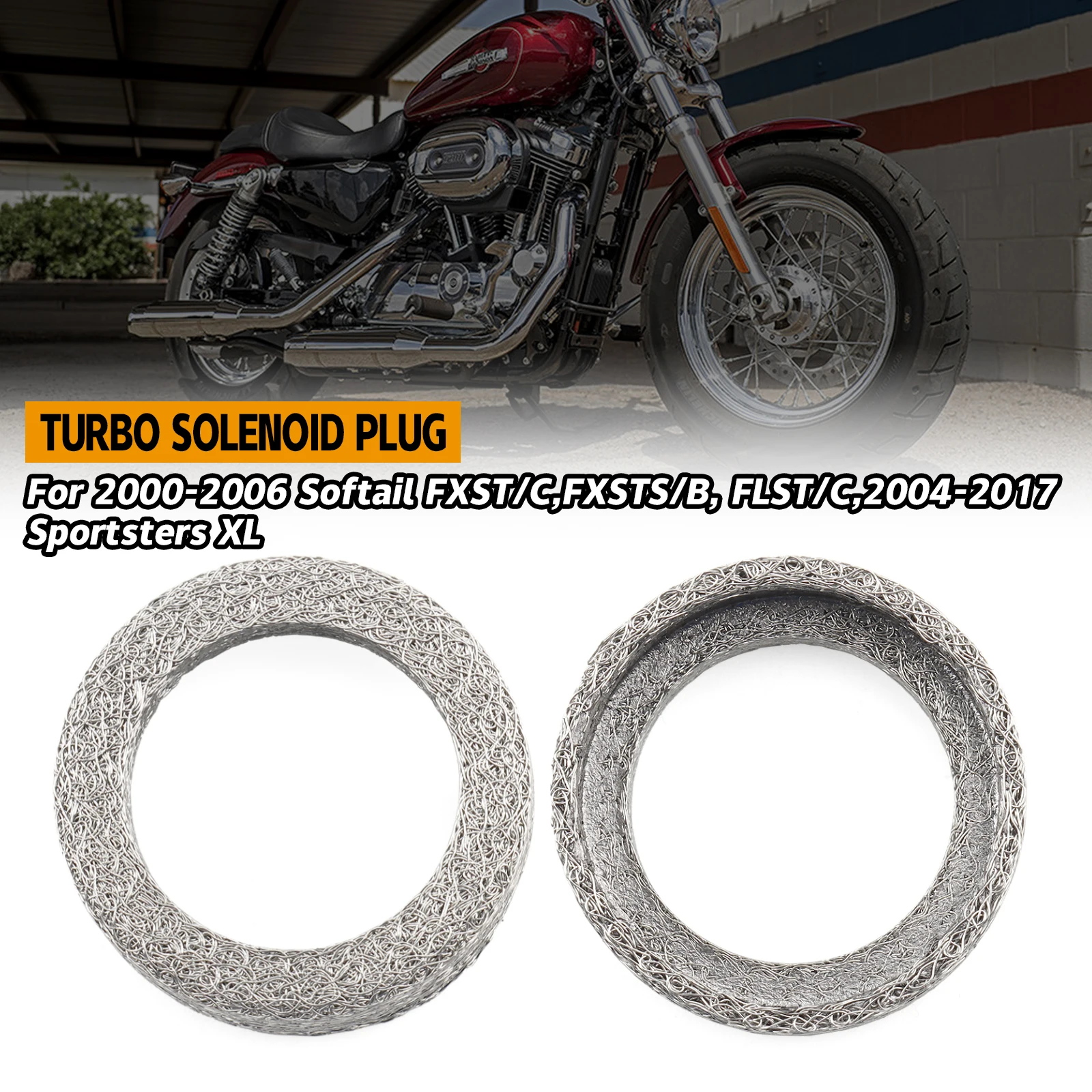 Exhaust Crossover Gaskets Seal Fit For Harley Sportsters XL883 XL1200 Softail FXST/C FXSTS/B FLST/C 2000-2006 Replace 65927-00