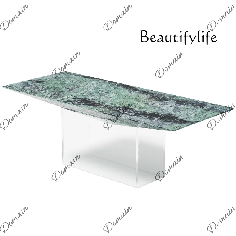 35 N Acrylic modern simple transparent large and small apartment Island Taiwan household suspended Bulgari marble dining table