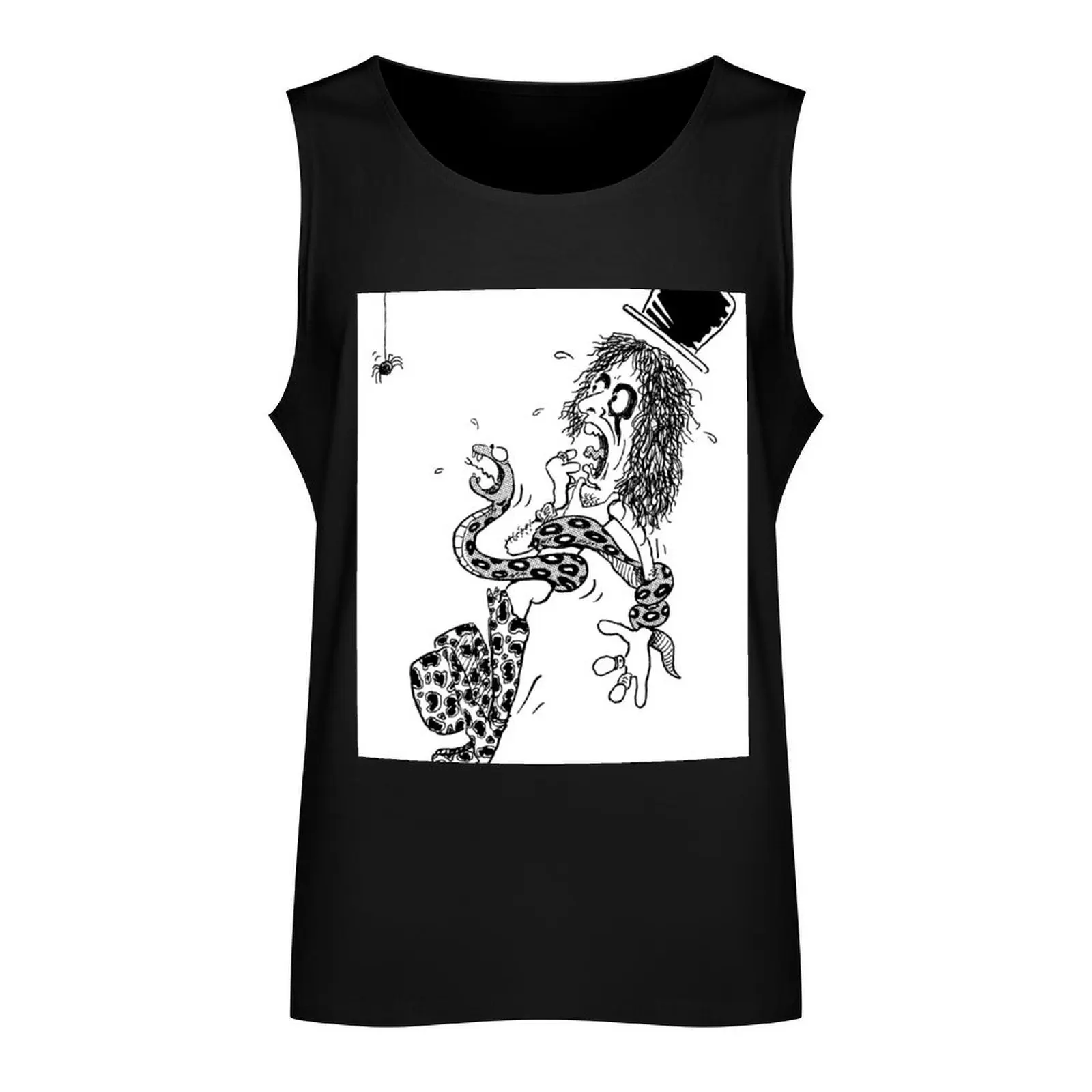 Alice Cooper and spider B&W Tank Top Gym t-shirt man mens designer clothes best selling products gym clothes man