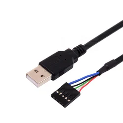 USB AM/DuPont 2.54 to 2.0 USB 5P DuPont USB Cable 2.54mm Dual USB Male To DuPont 5Pin Motherboard Cable 25CM 50CM