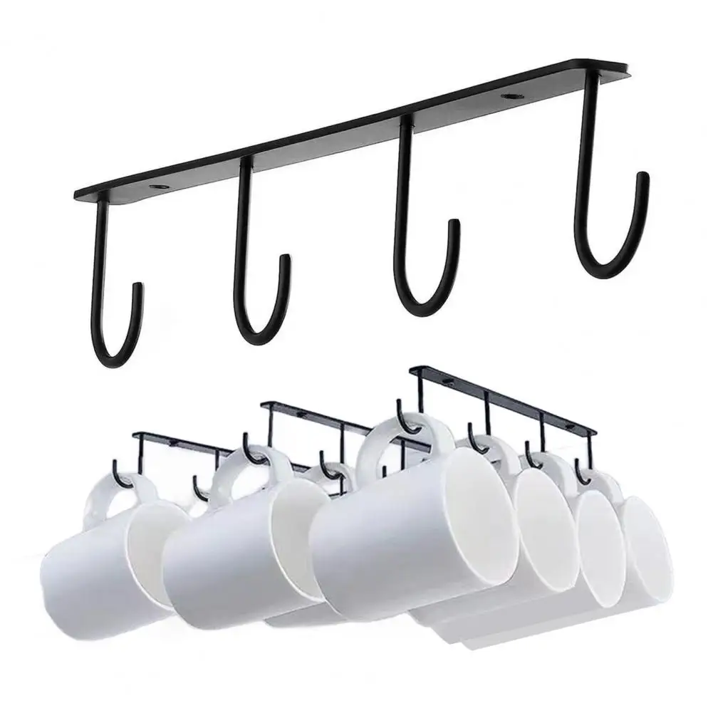 Portavasos duradero debajo del gabinete, organizador de utensilios de cocina, portavasos de agua debajo del gabinete con múltiples tazas para exhibir