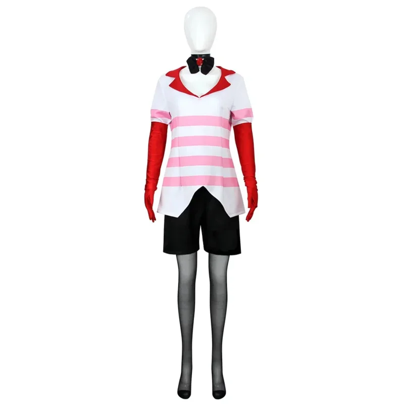 Anime Lucifer Cosplay Hazbin Cartoon Mantel Weste Fliege Kostüm Outfits Jungen Männer Erwachsene Halloween Karneval Party Verkleidung Rollenspiel