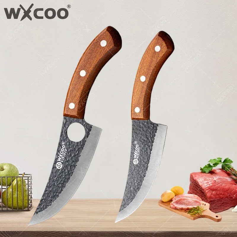 WXCOO Classic Professional Kitchen Knife Stainless Steel Boning Knife Forged Butcher Knife Household BBQ Cooking Cutter Tools