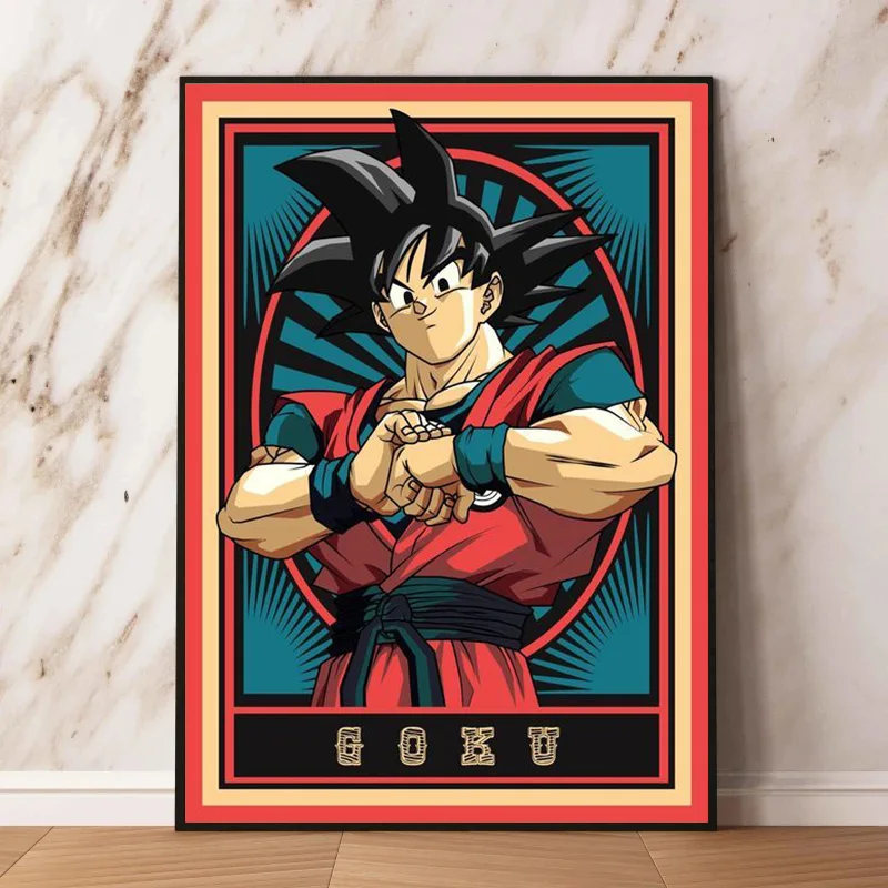 Pintura en lienzo de Dragon Ball Anime japonés, figuras de dibujos animados de Goku Z, carteles impresos, Mural, imágenes, arte de pared para el hogar, dormitorio, decorativo