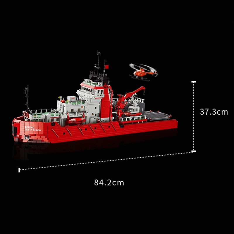 New Beijing Ocean Leader Icebreak 6000PCS Building Block Bricks Antarctic Research Ship Model Toys for Kids Christmas Gifts