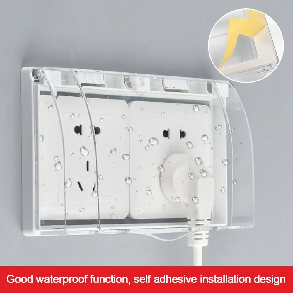 Wall-mounted Switch Protective Cover 86 Type Plastic Electric Plug Cover Self-Adhesive Splash-Proof Box Bathroom