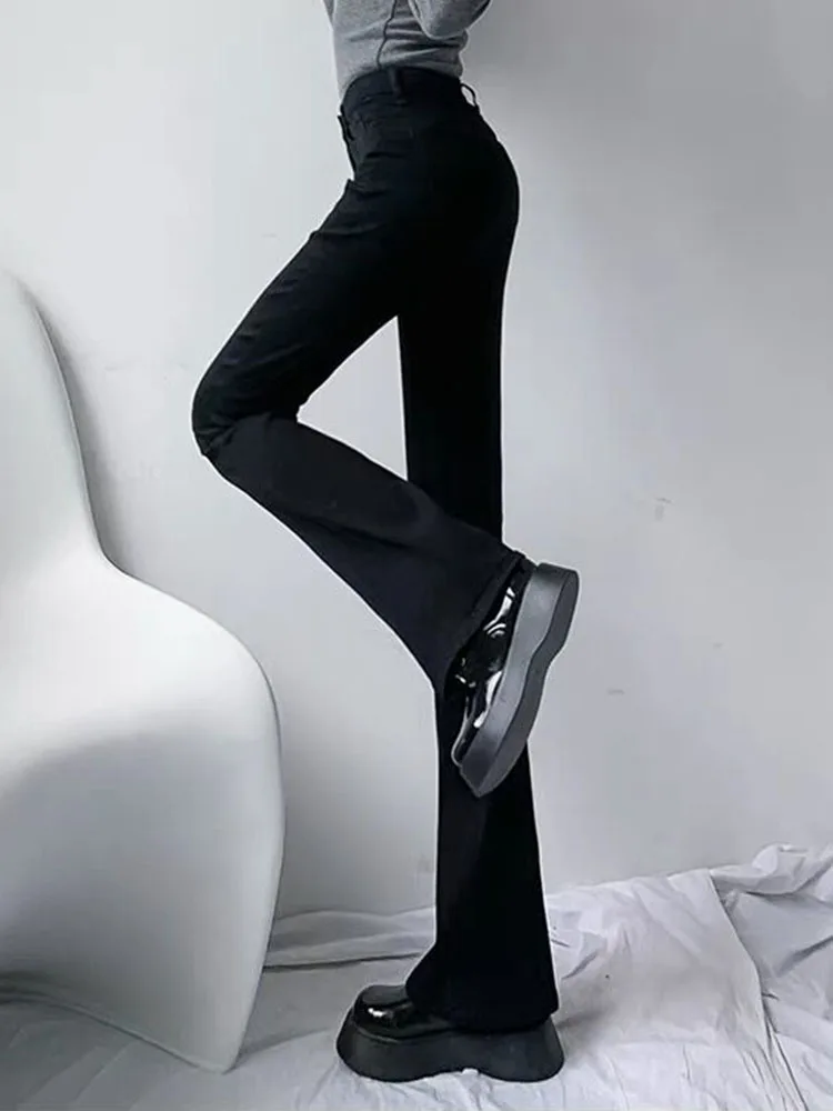 Skinny Hight Waist Flare Jeans Korean Streetwear Casual Stretch Denim Pantalones De Mujer New Spring Vintage Slim Kot Pantolon