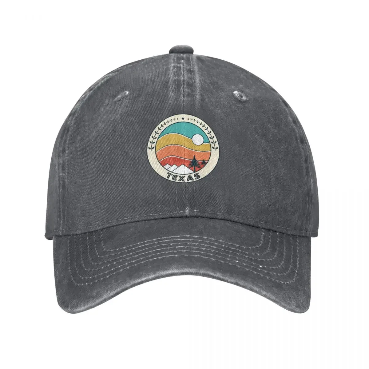 Texas Retro Vintage Sunset - Texas Mountain Souvenir - Gift - Hometown Hiking Nature Baseball Cap