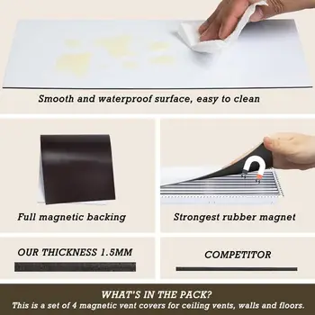 Silné magnetické kryty větracích otvorů pro domácí podlahové standardní vzduchové registry 5,5 × 12 palců 1 ks větrací kryt flexibilní magnetický list 6 nejlepší prodej magnetický kryt větracího otvoru - №5