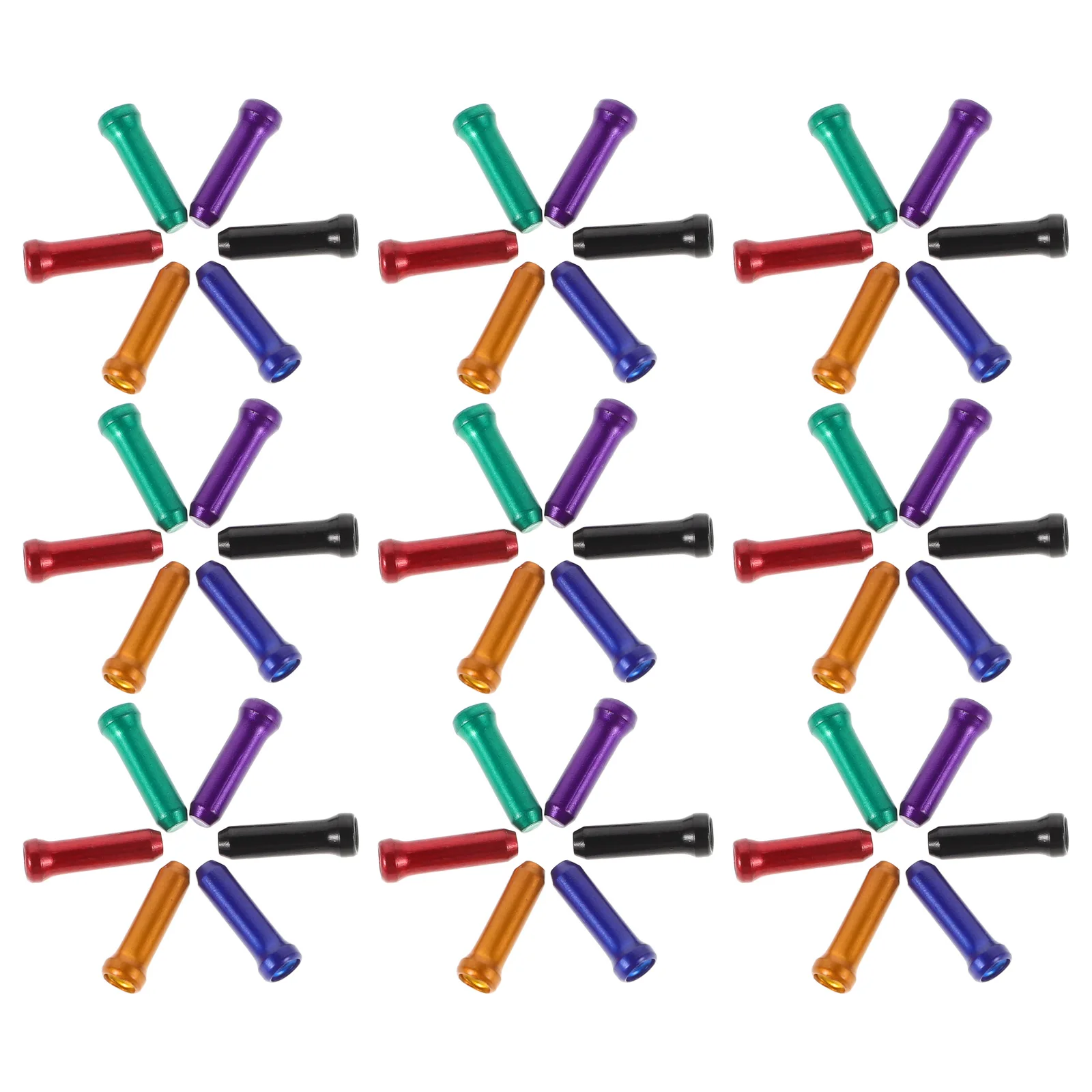 48pcs Bike Cable End Caps Aluminum Alloy Colorful Universal Fit For Road Mountain Brake Gear Cables Durable Lightweight 6 Colors