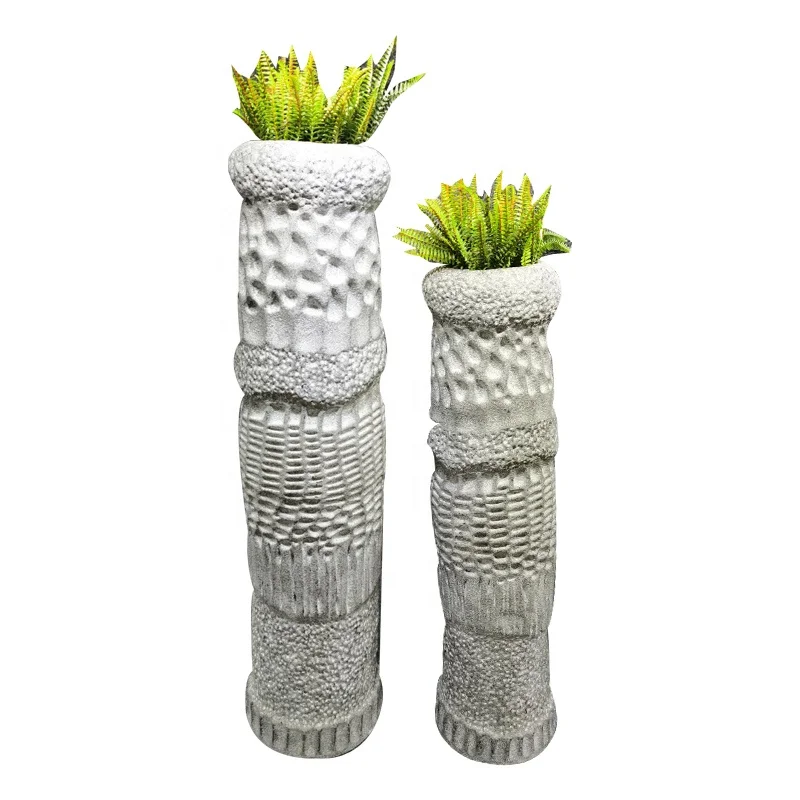 

Landscape Pillars Exquisitely Decorated Flower Pots Fiberglass Plant Pots