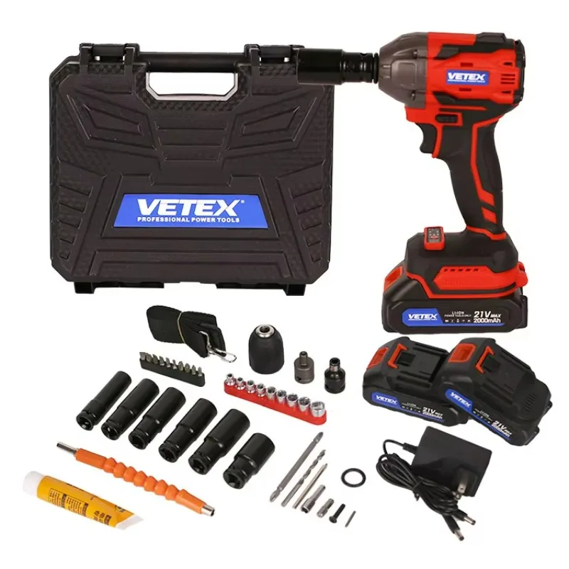 

Professional Grade 21V 2000mAh Li-ion Battery Powered 4~22mm Socket Electric Power Wrench Set Cordless Impact Wrench