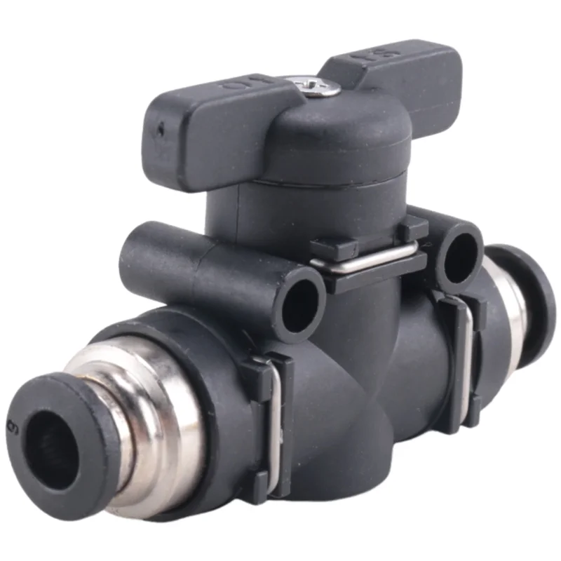 A61Z Deals 6Mm Push Connect Valve Ball Valve 6Mm Air Flow Control Valve Quick Connect Valve Tube Fittings 3 Pack Durable