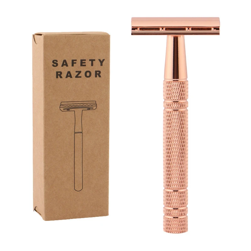 Safety Razor, Ailyfu Handle Razor with 5 Swiss Stainless Steel Blades, Heavy Duty Eco-Friendly Razor for Shaving