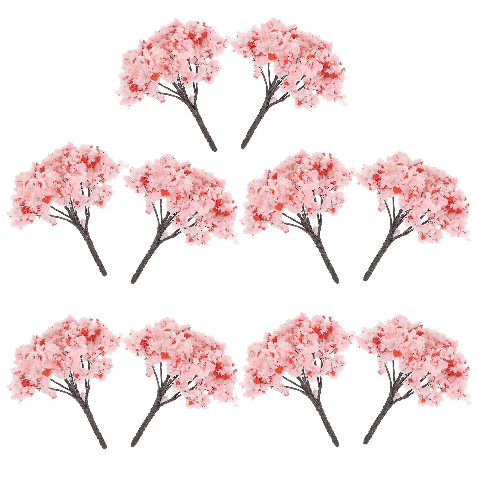 

10Pcs Miniature Cherry Blossom Trees Artificial Bonsai for DIY Micro Landscape Decoration Simulated Flower Branches