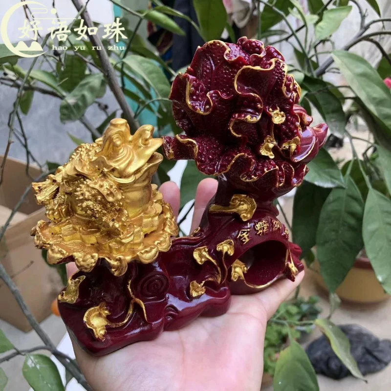 Factory Live Broadcast Supply Content Purple Sand Golden Toad Cabbage Crafts Ornaments Money Drawing Gold Hot Sale Cinnabar