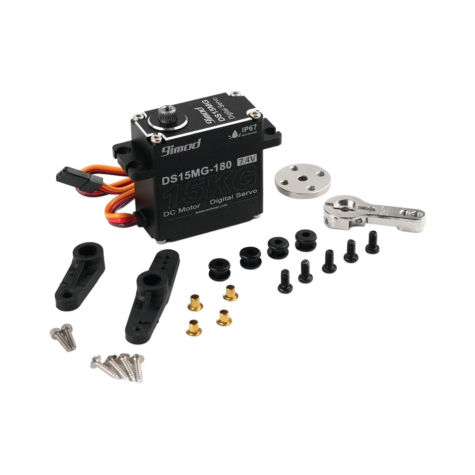 DIYmall 15kg Waterproof Digital Servo 7.4V High Voltage Metal Gear Motor DS15MG for RC Car Crawler Boat Parts