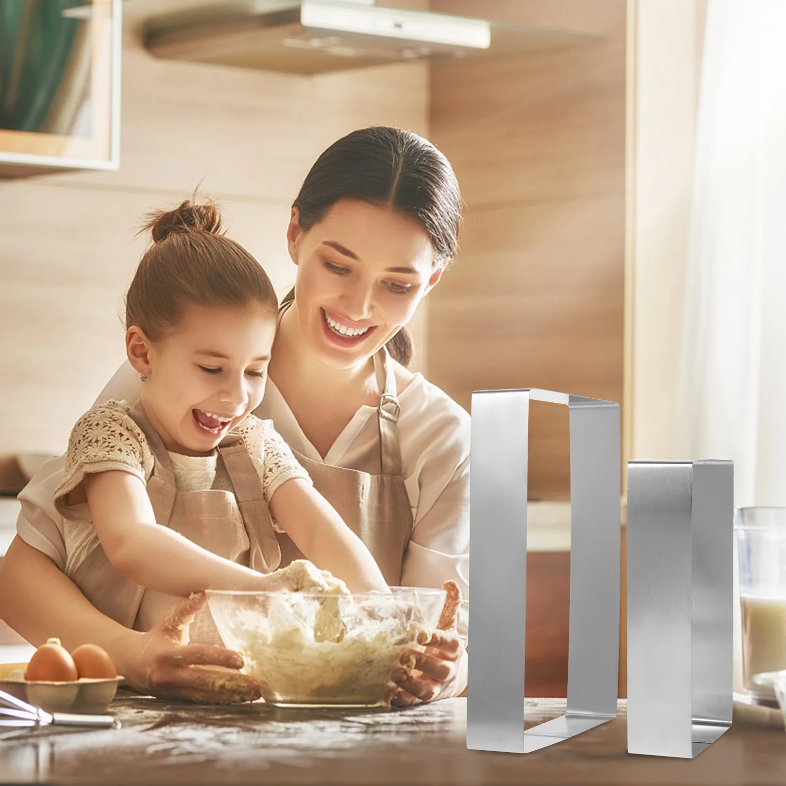 

3pcs Cake Mousse For Baking Tiramisu Pastry Diy Tools Reusable Baking Cookie Mould Stainless Steel Mousse Ring Ring Cake Set