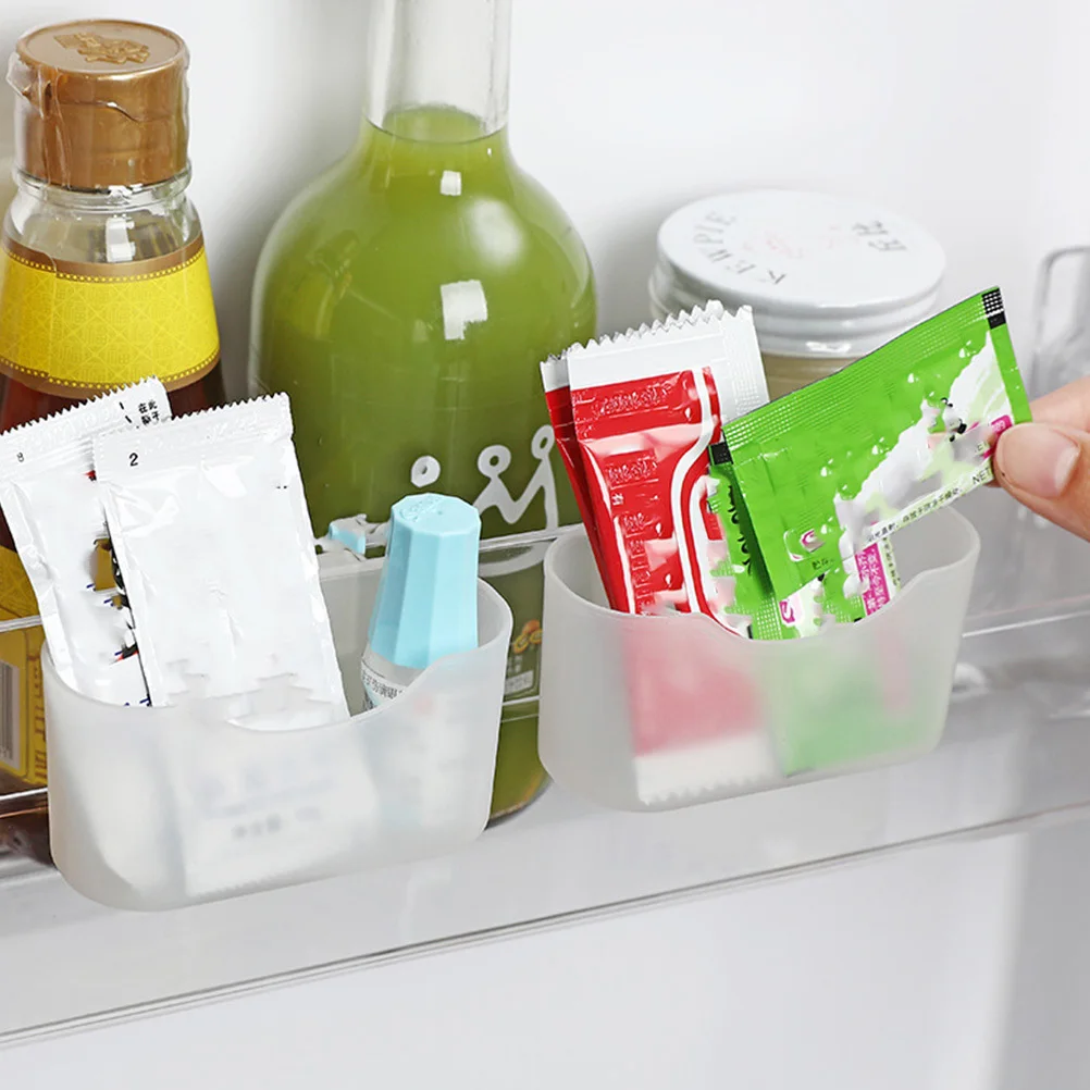 

8Pcs Seasoning Packet Holder Fridge Hanging Box Plastic Refrigerator Organizer Mini Storage Case Kitchen Fridge Hanging Rack