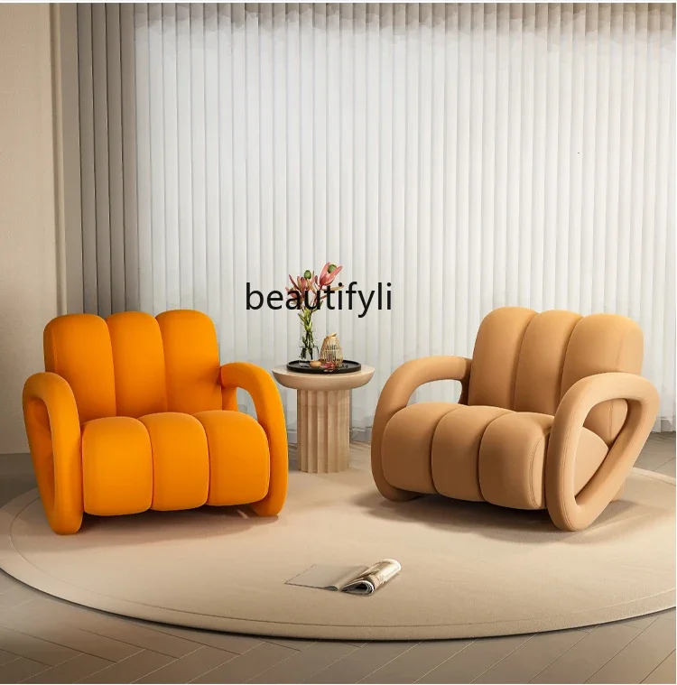 

Geometric modern leisure chair living room single double fabric straight row sofa chair small apartment rest hall reception0420