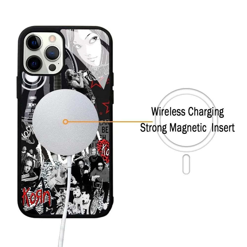 K-korn Music Hot Phone Case For IPhone 15 14 13 Pro Max 11 12 Mini Alex Mirror For Magsafe Wireless Charging Cover