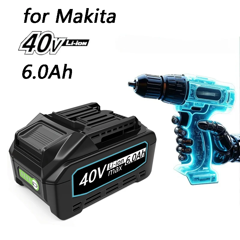 

Для аккумулятора Makita 40 В XGT BL4050F 6,0 Ач, BL4050F Для кустореза GRU13, совместимая сменная батарея для электроинструментов Makita 40 В