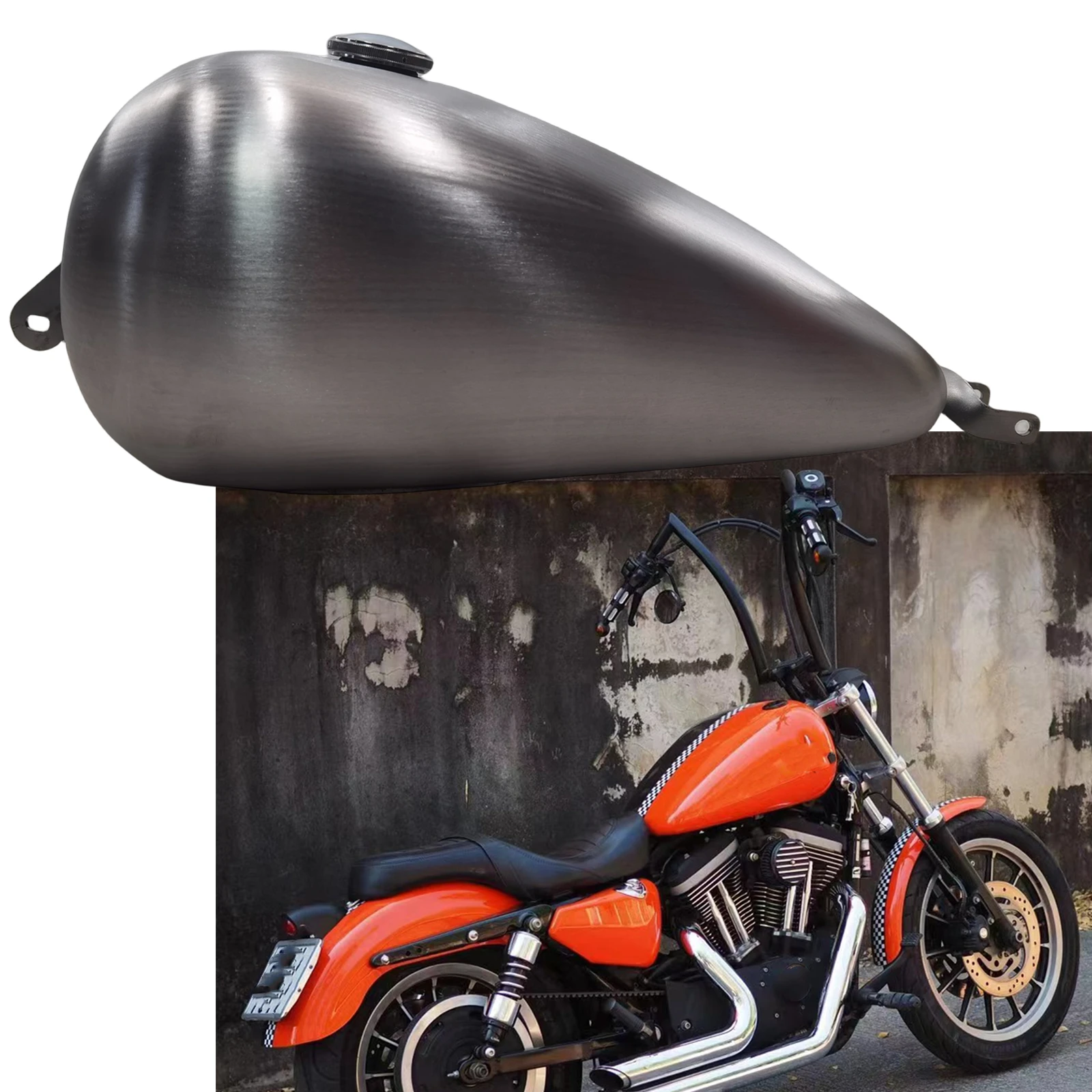 Motorbike 20 L Petrol Fuel Gasoline Iron Tank Box Luggage For Harley Sportster Series 2007-2022