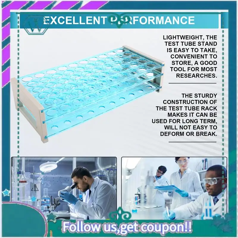 3PCS 18Mm 50-Well Ablage Labor Rohr Racks Reagenzglas Racks Zentrifuge Rohr Racks