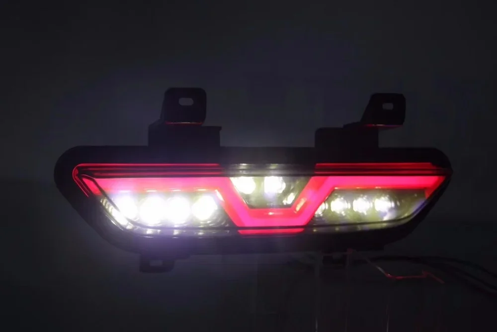 Eosuns Led Rear Bumper Light for Ford Mustang 2015-2017, Driving Lamp + Brake Reverse 3 Functions Warning Light