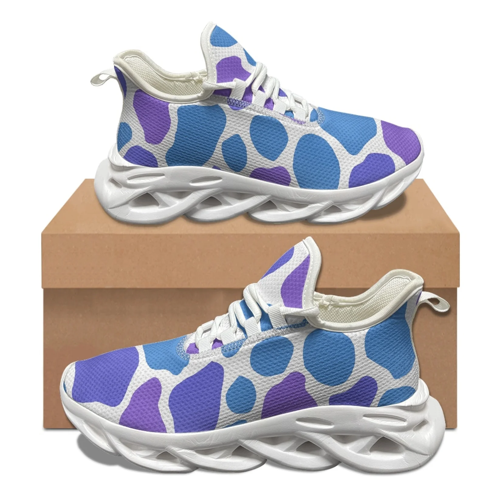 

XIXIRIMIDO Blade Running Shoes Women's Lightweight Sneakers Men's Commuter Comfort Breathable Soft Lightweight Cow Print 35-48