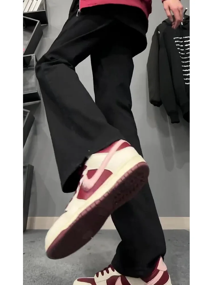 

High Waist Slim Fit Jeans Men's Spring Autumn Straight Leg Jeans Clean Fit Narrow Version High Waist Flared Denim Pants