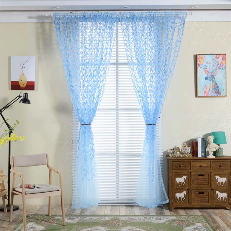 1pc voile sólida sheer gordijnen janela cortinas para sala de estar quarto painel triagem janela tule rideaux